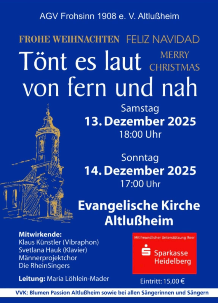 Weihnachtskonzerte des AGV Altlußheim