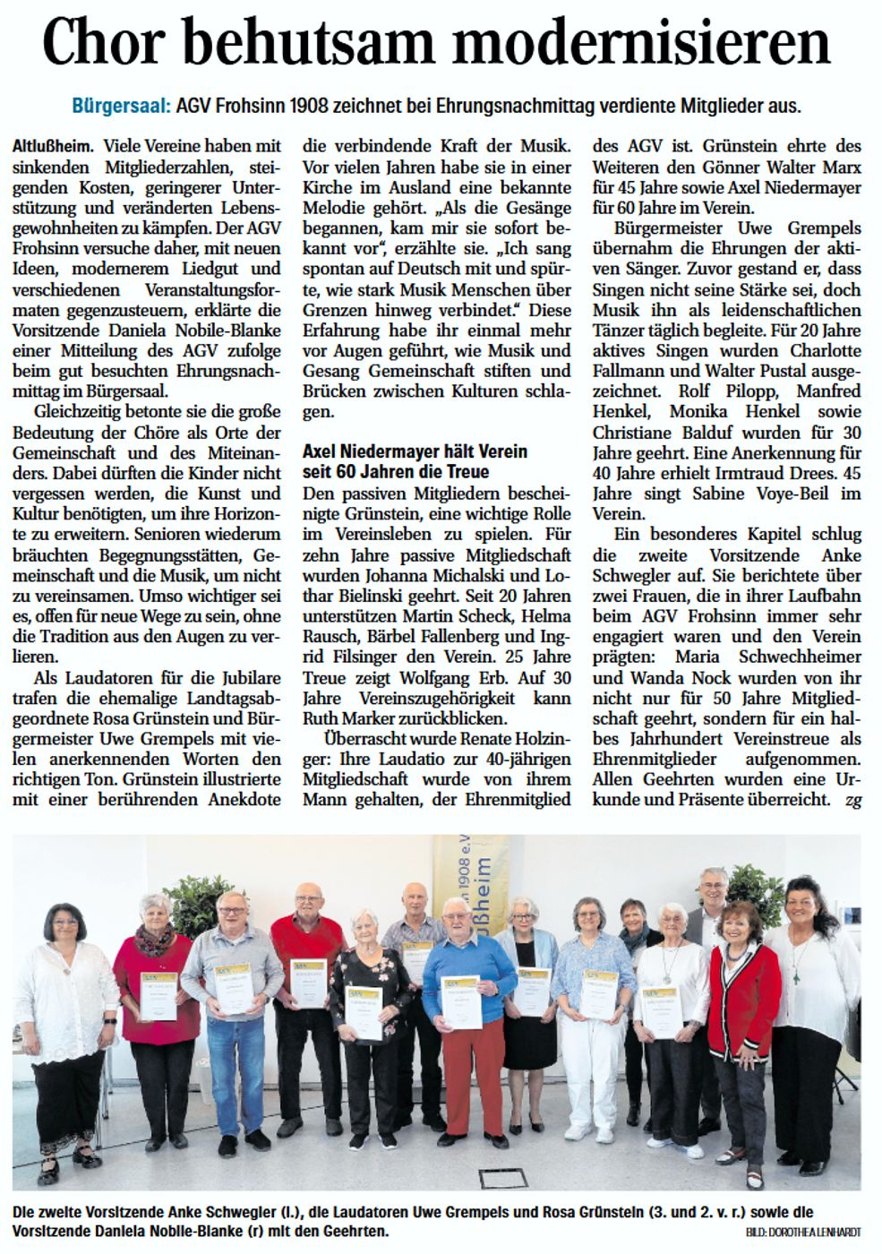 AGV Altlußheim - Presseartikel vom 27. April 2026